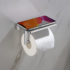 Timo Бумагодержатель с полкой для телефона Selene 10040/00 хром – фотография-4